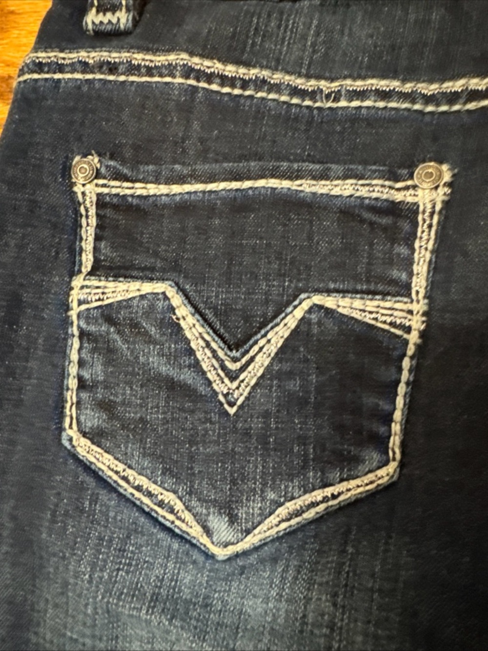 Rock & Roll Cowgirl Riding Jeans Womens Mid Rise Bootcut Dark Stone Wash Sz 28 - Picture 12 of 13